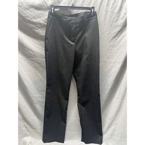 Worthington Pants Womens 4 Gray Brown Pinstripes Curvy Straight Leg High-Rise
